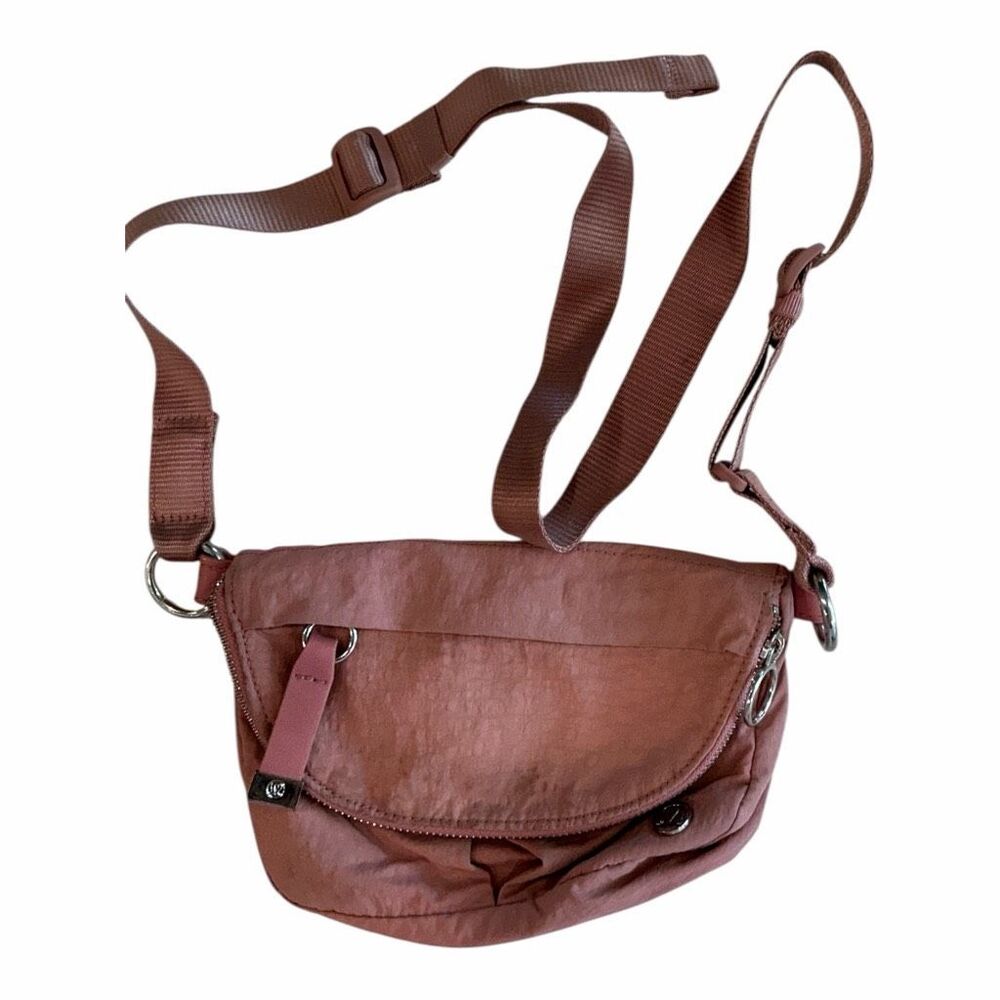 Lululemon all night festival bag micro zip top pink pastel Crossbody Purse